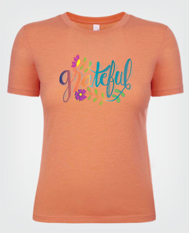 Water Girl Grateful Shirt Orange Design