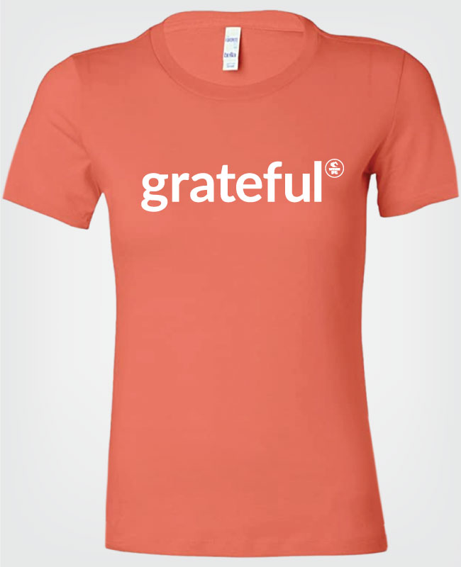 Water Girl Grateful Shirt Coral