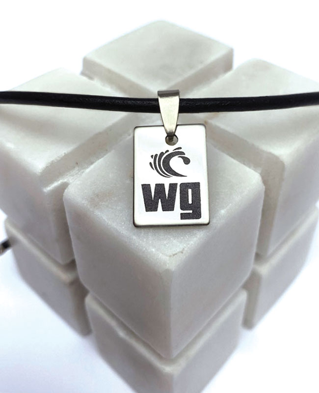With Gratitude Stainless Steel Pendant with Leather